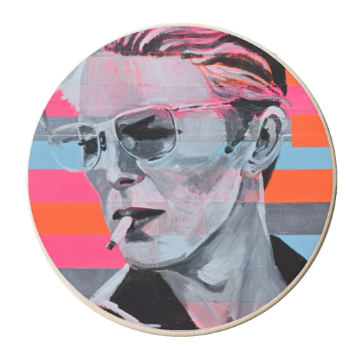 Neon Bowie - personalised drink coaster by Laura Bb