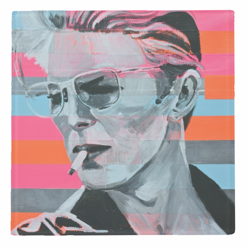 Neon Bowie - personalised drink coaster by Laura Bb