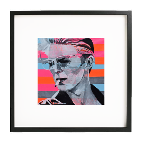 Neon Bowie - printed framed picture by Laura Bb