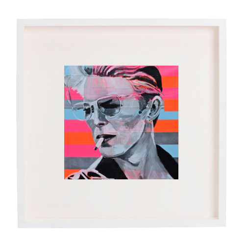 Neon Bowie - printed framed picture by Laura Bb