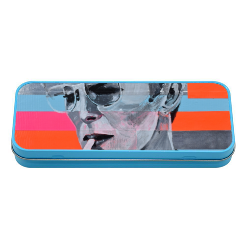 Neon Bowie - tin pencil case by Laura Bb