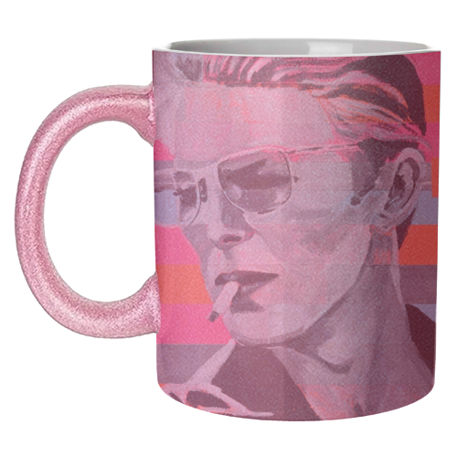 Neon Bowie - unique mug by Laura Bb