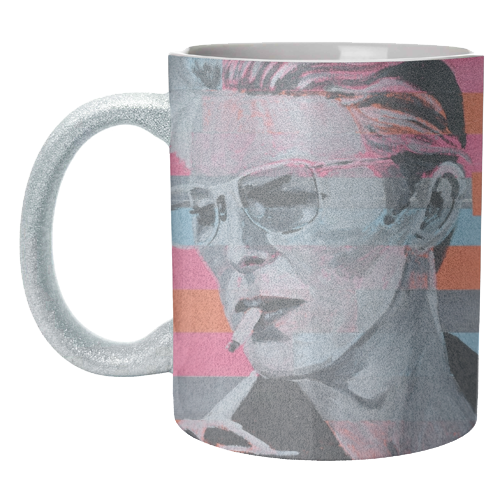 Neon Bowie - unique mug by Laura Bb