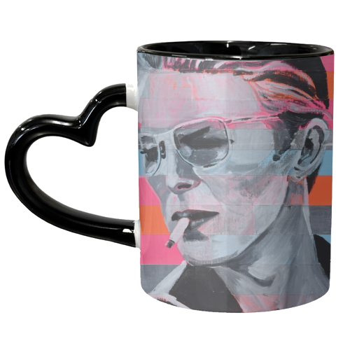 Neon Bowie - unique mug by Laura Bb