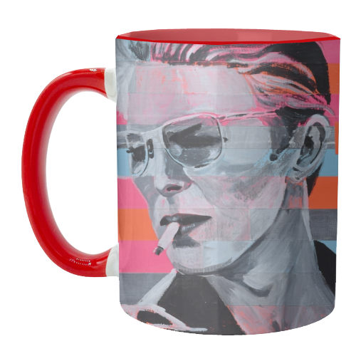 Neon Bowie - unique mug by Laura Bb