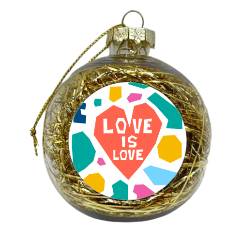 Love is Love - Christmas Tinsel Baubles by Laura Bb