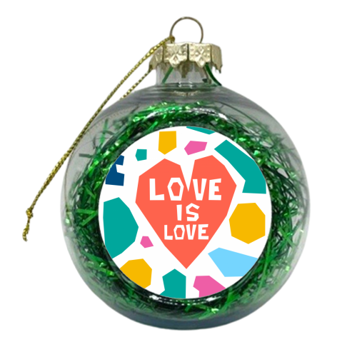 Love is Love - Christmas Tinsel Baubles by Laura Bb