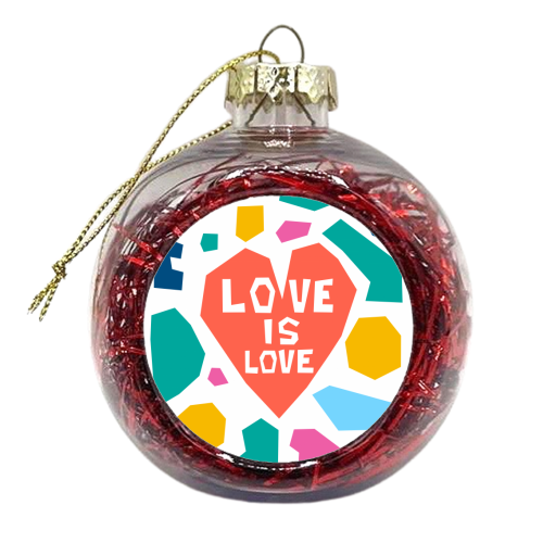 Love is Love - Christmas Tinsel Baubles by Laura Bb