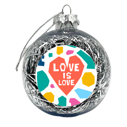 Love is Love - Christmas Tinsel Baubles by Laura Bb