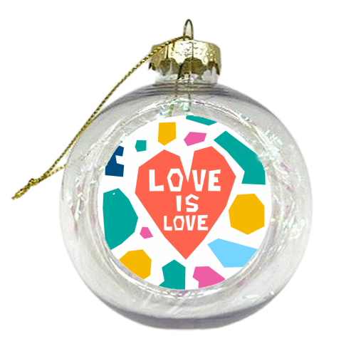 Love is Love - Christmas Tinsel Baubles by Laura Bb